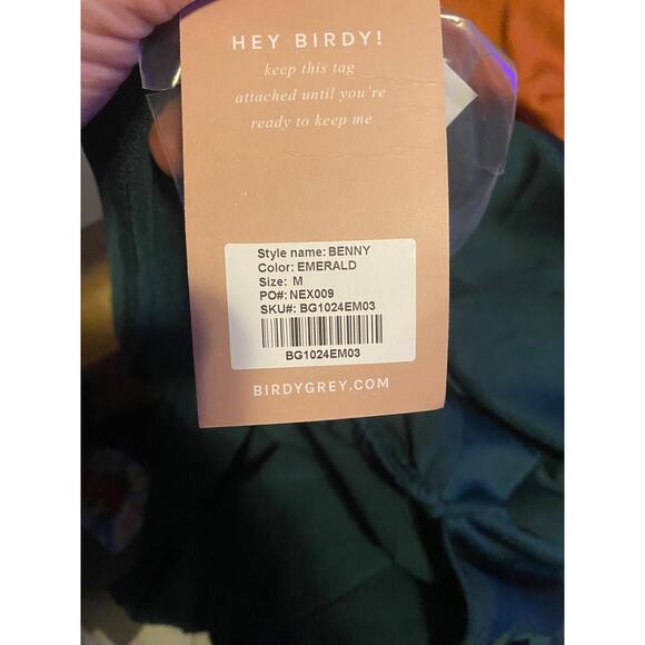 NWT Birdy Grey Benny Tie Back Bridesmaid Dress Tank Neck Crepe Emerald Medium - Picture 13 of 13